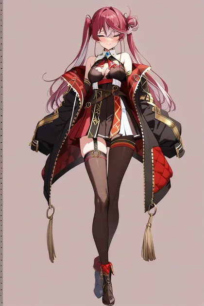 1girl, houshou marine (marching band), hololive