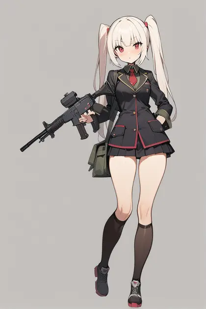 1girl, micro uzi (girls' frontline), girls' frontline