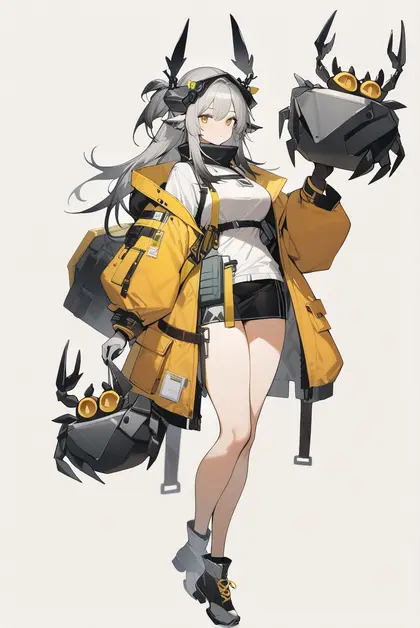 1girl, metal crab (arknights), arknights