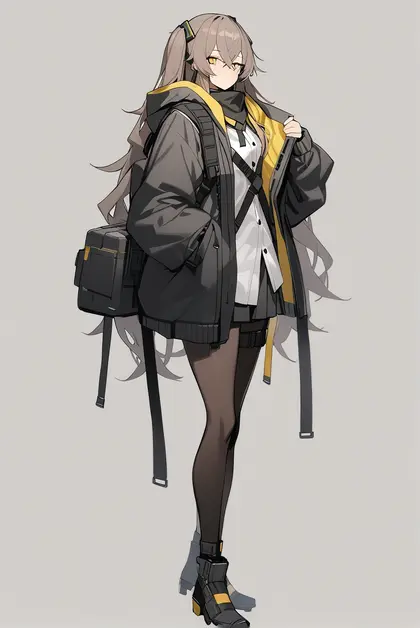 1girl, ump45 (mod3) (girls' frontline), girls' frontline