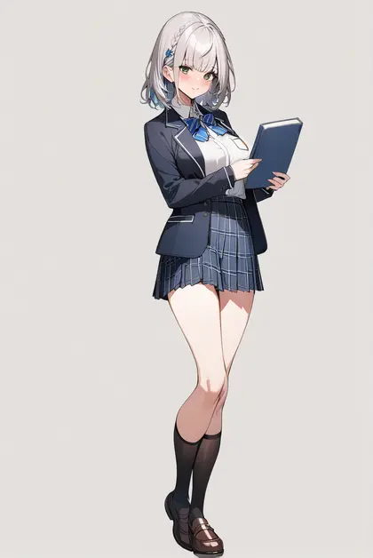 1girl, shirogane noel (school uniform), hololive