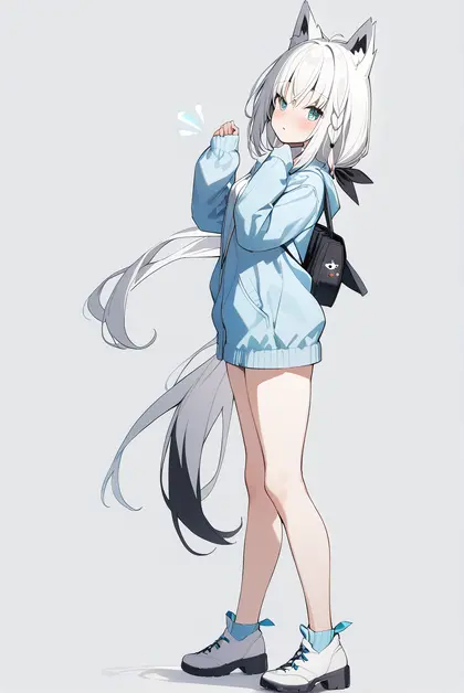 1girl, miteiru (shirakami fubuki), hololive