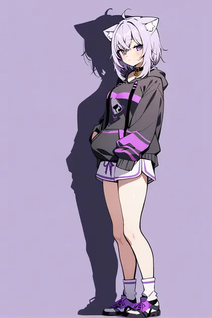 1girl, nekomata okayu (1st costume), hololive