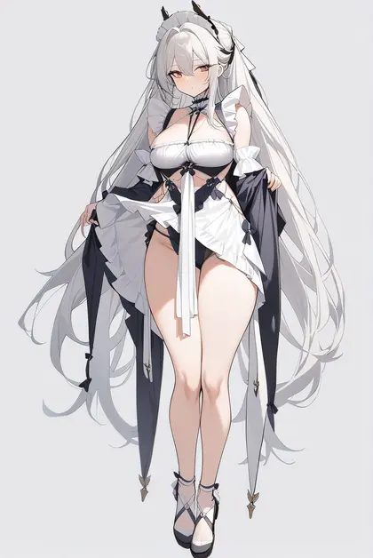 1girl, indomitable (ms. motivationless maid) (azur lane), azur lane