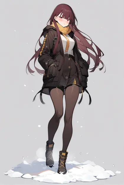 1girl, wa2000 (date in the snow) (girls' frontline), girls' frontline